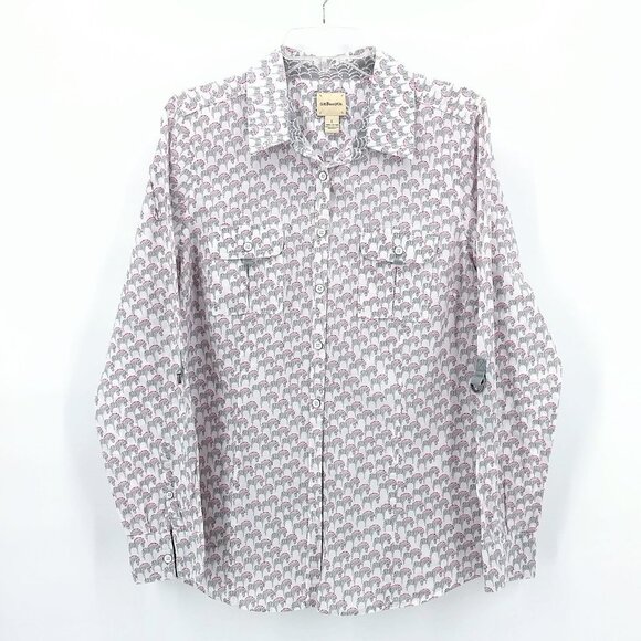 G.H. Bass & Co. Tops - G.H. BASS Zebra Pink Mane Print Button Down Top L